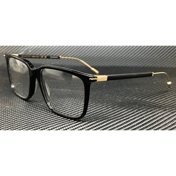 Gucci Mens Black Gold 56mm Sunglasses - Picture 1 of 4